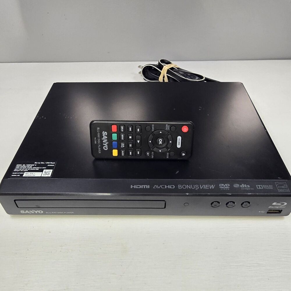 Sanyo FWBP505F DVD/Blu Ray Player Working With Remote TESTED WORKS